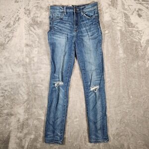 BDG Jeans Women's 28X28 (Tag‎ 27) Ripped High-Rise Blue Distressed Stretch